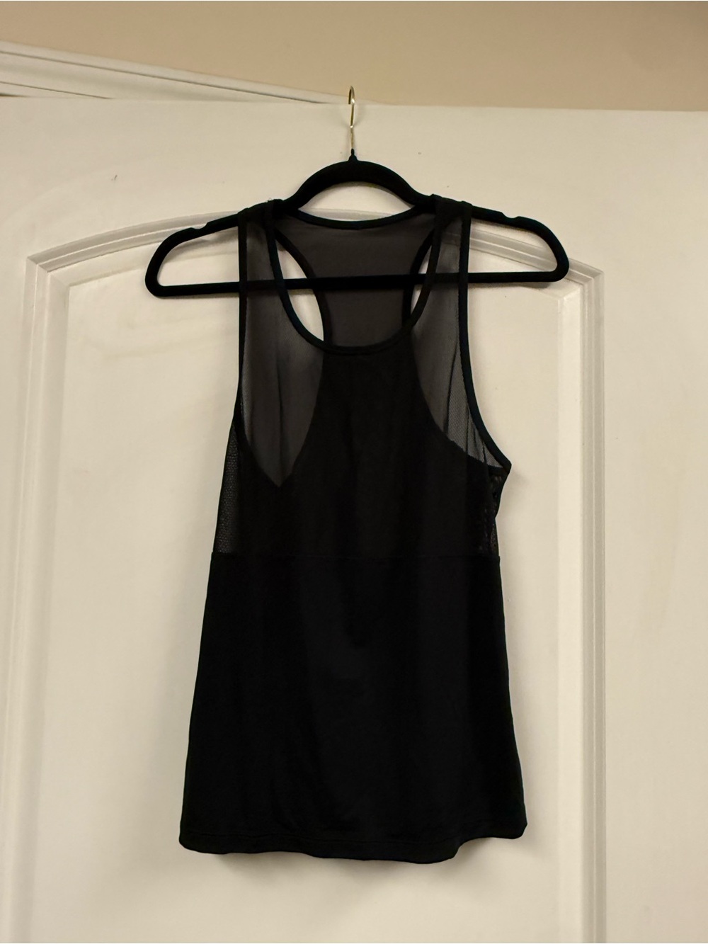 Lululemon Black Sheer Mesh Racerback Workout Tank Top